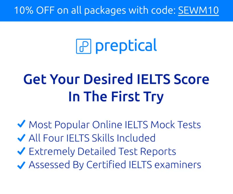 Preptical IELTS Mock Tests Promo