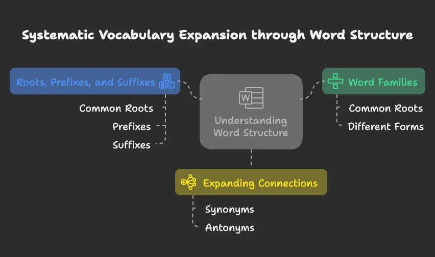 Illustration of vocabulary expansion thtough wrod structures